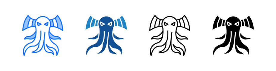 Obraz premium Cthulhu Multiple Style Icon Set 