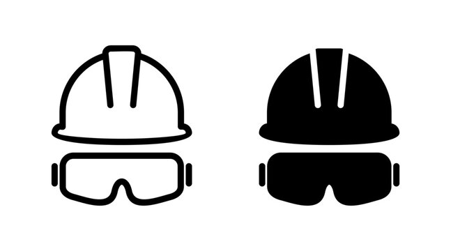 Helmet icon set vector. Motorcycle helmet sign and symbol. Construction helmet icon. Safety helmet