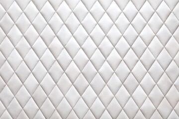 Fototapeta premium White Quilted Leather Texture Background with Elegant Diamond Pattern - Luxury Padded Upholstery for Furniture, Interior Design and Minimalist Wall Panel Surface