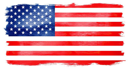 Obraz premium Distressed american flag with black background and worn red and blue colors