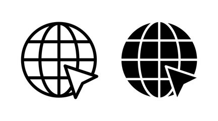 Fototapeta premium Web icon set vector. go to web sign and symbol. web click icon. Global search icon