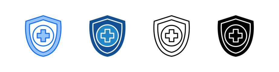 Fototapeta premium Insurance Multiple Style Icon Set 