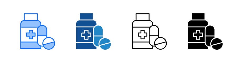Obraz premium Medication Multiple Style Icon Set 