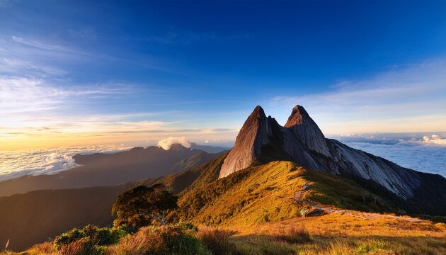 South Peak At Kota Kinabalu With Morning Light
