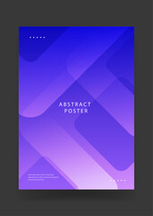 Abstract poster featuring translucent purple diagonal rectangles with a soft glowing gradient effect