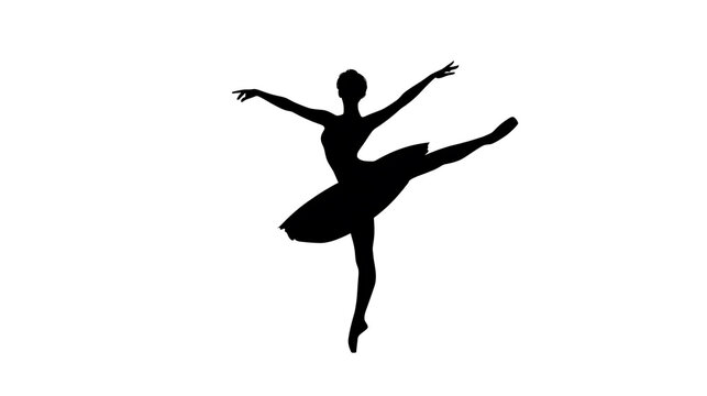 A graceful silhouette of a ballet dancer in mid-performance, exuding elegance and poise