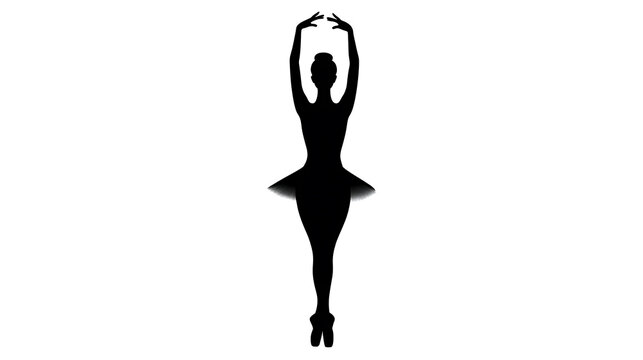 A Silhouette of a graceful ballerina performing a ballet pose