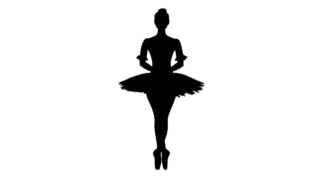 An elegant silhouette of a ballerina in a tutu, poised in a graceful dance pose