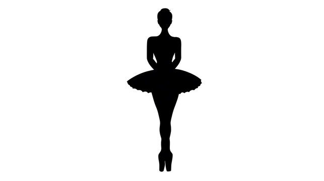 A silhouette of a ballerina in a graceful pose. She is wearing a tutu and ballet shoes