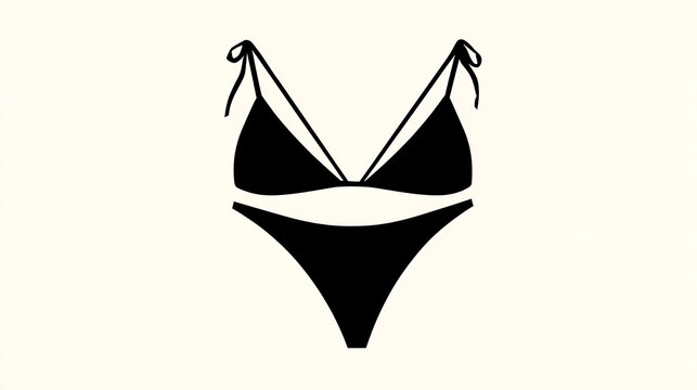 An elegant black bikini set, perfect for summer days. The bikini top has delicate straps and the bottoms offer a comfortable fit