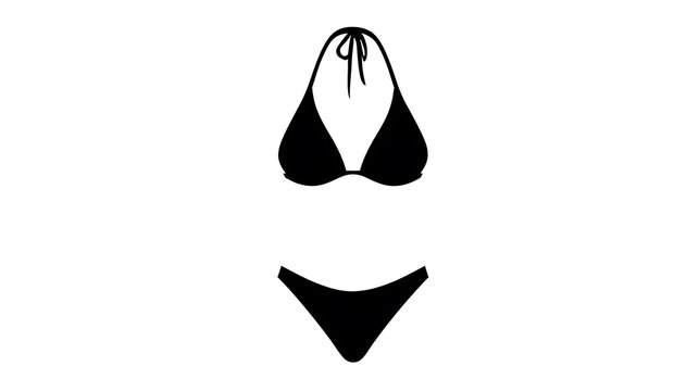 Elegant black bikini silhouette, showcasing minimalist design and style