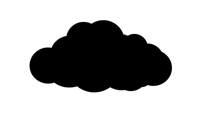A simple black cloud silhouette floating in the sky