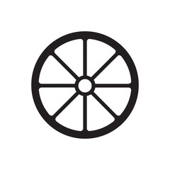Obraz premium Simple Orange Lemon Slice Icon Monochrome Round Fruit Design