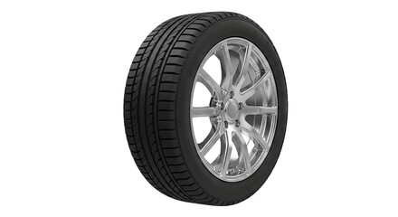 Obraz premium Car Tire and Alloy Wheel