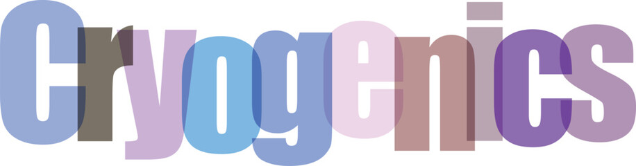 Cryogenics science abstract background concept illustration with colorful typography for education research and low temperature physics presentation © Graphic Fizz