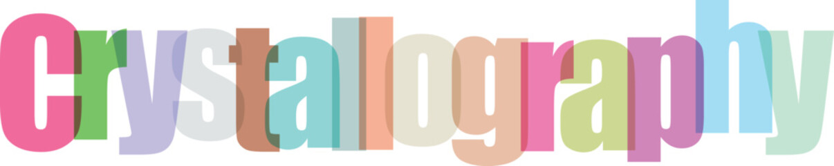 Crystallography science abstract background concept illustration with colorful typography for education research and mineralogy presentation decorative © Graphic Fizz