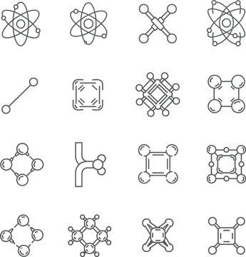 Graph theory diagrams showing various molecular and atomic structures