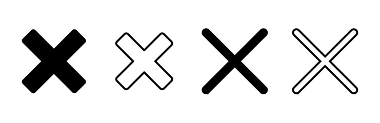 Obraz premium Close icon set. Delete icon vector. cross sign