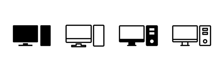 Computer icon set. computer monitor icon vector.