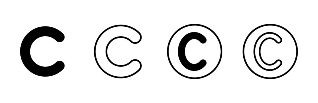 Copyright icon set. copyright symbols