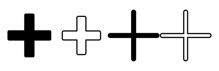 Obraz premium Plus Icon set. Add plus icon