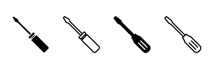 Screwdriver icon set. tools icon vector