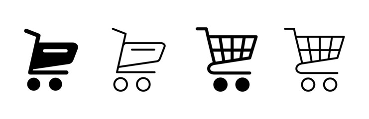 Shopping icon set. Shopping cart icon. Trolley icon vector