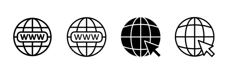 Web icon set. go to web icon. web click icon