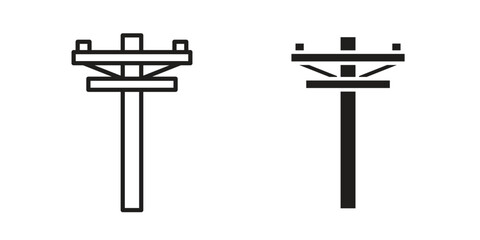 Utility pole icon. Outline and flat icons collection. EPS10 © Joss