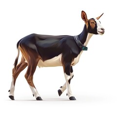 Fototapeta premium Baby cute black goat livestock wildlife clothing.