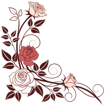 Elegant Rose Garland Border Floral Frame for Wedding Invitations & Decorative Designs