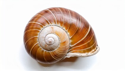 Beautiful Intricate Spiral Seashell Showcases Textured Detail Natural Design Isolated White