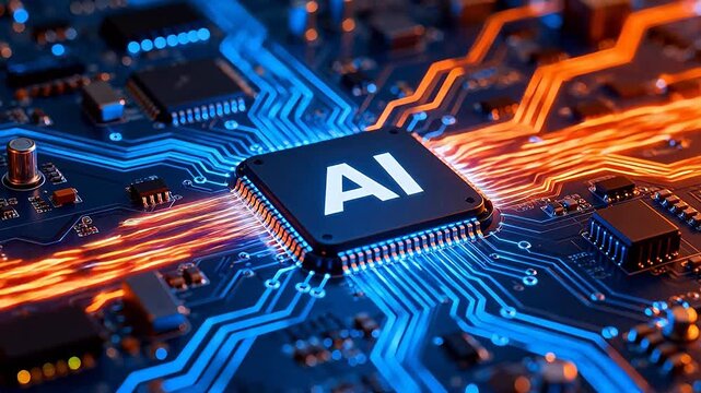 AI chip on circuit board