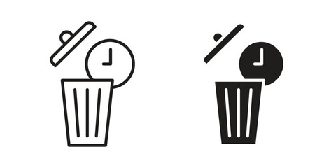 Time waste icon symbol vector illustration on white background. Flat design.