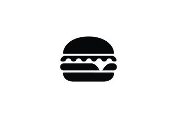 A black hamburger icon on a beige background for food branding