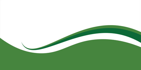 Abstract Green Wave Background With Eco Swoosh Banner and Modern Minimal Design