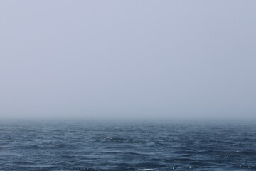 Fog passing on the ocean surface