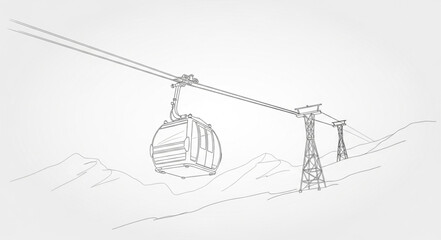 Cable Car Gondola Suspended in Air. © Samsul
