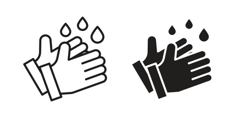 Obraz premium Wash hands icon suitable symbol. Simple stock illustration stock