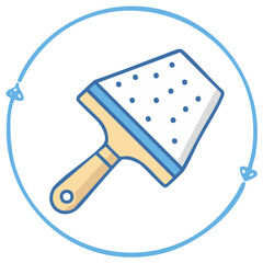 Cleaning squeegee tool with circular refresh arrow for hygiene or maintenance illustration