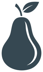 Isolated Pear Shape with Leaf Design in Blue Food Fruit Nutrition Vegan Vegetarian