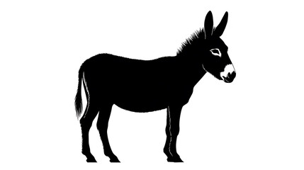 Fototapeta premium A stark silhouette of a donkey standing in profile