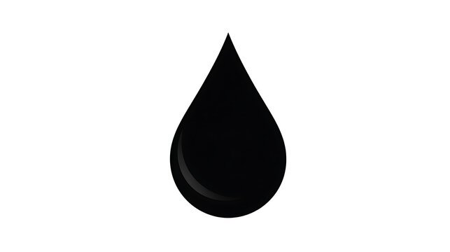 A single black liquid drop, abstract representation of oil or fuel