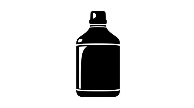A minimalist silhouette of a black bottle