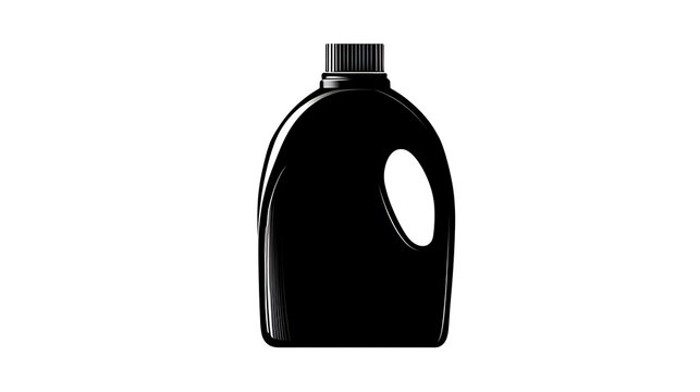 An elegant black liquid bottle, with a sleek and modern design