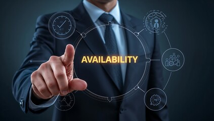 Manager interacting with virtual service availability interface for workforce optimization and operational resource tracking