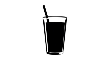 A monochrome image of a refreshing beverage in a highball glass with straw. The minimalist design evokes a sense of modern simplicity