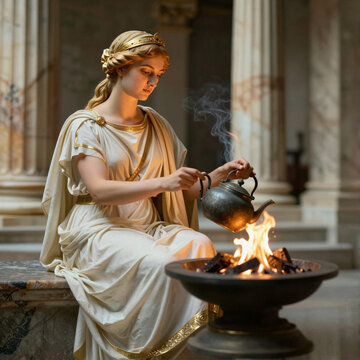 Vesta (Hestia), Roman goddess of the hearth and home, eternal virgin