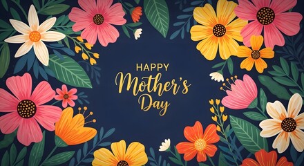 Vibrant floral arrangement celebrating mother's day with colorful blooms