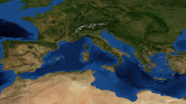 Satellite Map Zoom From Global Earth View To Florence Italy